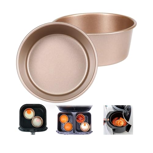 2 Pezzi Stampi per Crostatine 11cm/4 Inches, Antiaderente Muffin Riutilizzabile in Acciaio, Formine Cupcake per Tartellette, Airfryer, Microonde, Forno