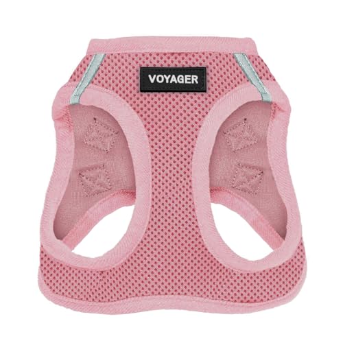 Image of Best Pet Supplies Voyager Step-in Air Harness - All Weather Mesh, Reflective, No Pull Harness for Dogs, Cats - Secure with Hook & Loop Fastener, Buckle, Double D-Rings - Pink, XL