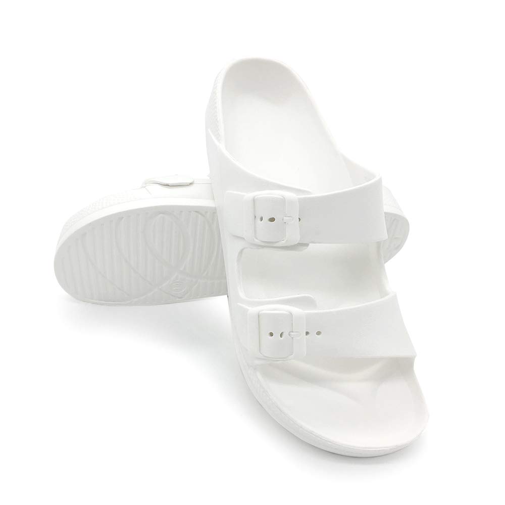 LMWomen's Sandals Adjustable EVA Flat Sandals Comfortable Double Buckle Slides Sandals