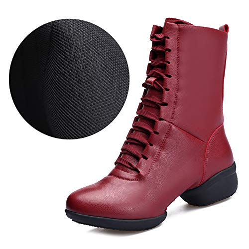 HIPPOSEUS Women's High Top Breathable Soft Modern Dance Shoes Jazz Boots Dance Sneakers with Split Sole2