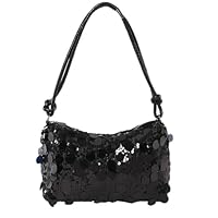 pclapora Pochette Donna Elegante, Pochette Glitter Paillettes, Paillettes Borsa a Spalla Elegante, Brillantinata Nera Borse Clutch per Matrimoni, Balli Studenteschi, Sera