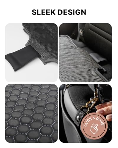 Image of Owleys Set Seat Back Organizer & Car Seat Protector Hexy Waterproof & Non-Slip Protector for Child Car Cushion for Leather and Fabric Seats (Black)