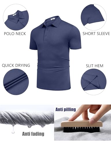 Image of COOFANDY Men's Polo Shirt Golf Quick Dry Performance Short Sleeve Moisture Wicking Athletic Polo Collared Tennis T-Shirt