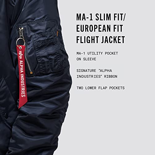 Image of Alpha Industries MA-1 Slim Fit Bomber Flight Jacket - Fighter Pilot Flight Jacket