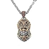 vinsiora ダイワ ドラゴン キーホルダー 幸運のシンボル 中国陸軍 将軍 ペンダントネックレス 男女兼用 ヴィンテージスタイル, 銅, 宝石なし