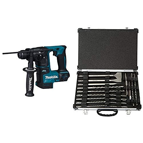 Makita Akku-Bohrhammer (ohne Akku/Ladegerät, 480 W, 18 V) DHR171Z + Makita D-42444 SDS+ Bohrer/Meissel-Set 17tlg, 1 W, 1 V
