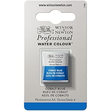 Winsor & Newton 8840171 Professional Watercolour Paint, Artist Quality, Finest Pigments, Cobalt Blue, Half Pan