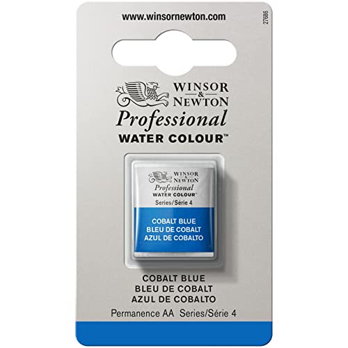 Winsor & Newton Aquarelle Professionnel - Peinture Aquarelle, Haute Luminosité, Résistante à la Lumière, Qualité Archive, Demi Godet, Couleur Bleu de Cobalt ROW