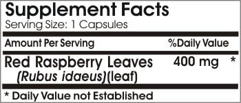 Red Raspberry Leaves 400mg ~ 200 Capsules - No Additives ~ Naturetition Supplements