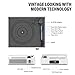 Record Player with Speakers Vintage Belt-Driven Turntable Bluetooth 3 Speed 3 Size Wireless Playback AUX-in RCA Out Headphone LP Vinyl Players Auto Stop Fashion White
