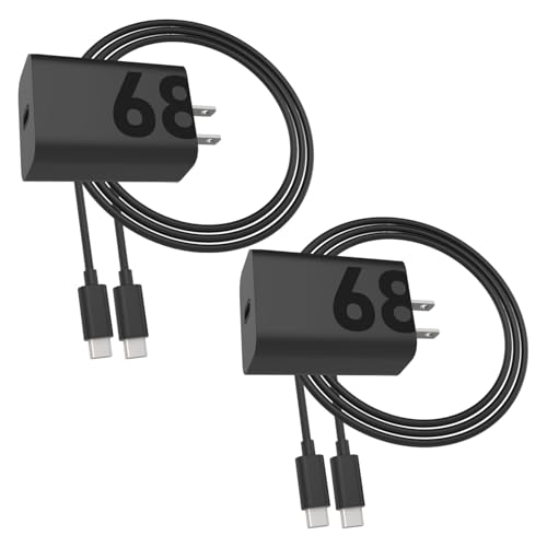 Motorola TurboPower 68W USB-C Wall Charger + 3.3ft 6.5 Amp Cable, Fastest for Moto G Stylus (2025),Motorola Razr+ (Plus) 2025/2024,Razr Ultra,Edge+ (Plus) 2022/2023,Edge 2025/24/23 (Pack of 2)