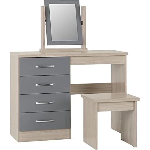 Seconique Nevada Grey Gloss Dressing Table Set Cover