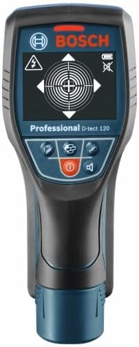 BOSCH D-TECT120 Professional Wall Scanner and Floor Radar, Multi-Material Stud Finder for Wood, Metal, and Live Wire Detection (Includes Battery and Charger) | Detects wood, metal and live wires, battery and charger included