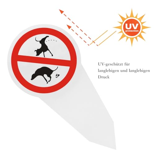 2st XXL Steckschild kein Hundeklo 30x15cm 2,7mm starkes PVC Schild Hinweisschild Verbot schild hunde kacken verboten, Wetterfest mit Erdspieß