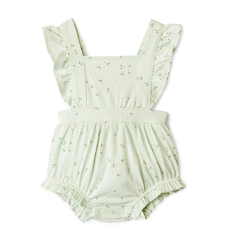 Amazon Essentials X Sofia Grainge Baby Girls' Baby Girls Ruffle Romper, Pale Mint Green Ditsy Floral, 18 Months - image 1