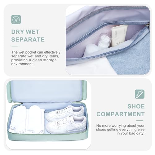 Image of Large Travel Duffle Bag, Carry On Weekender Bag with Shoe Compartment, Gym Tote Overnight Bags for Women for Travel with Toiletry Bag