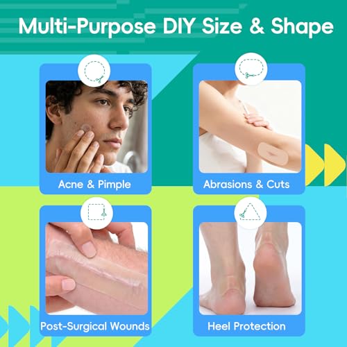 Image of LIFARA Hydrocolloid Roll for Wound Care - Cut-to-Size, Hydrocolloid Patch Bandages with Self-Adhesive, Ultra Absorbent & Waterproof, First Aid Kit Essential (19.7mil / 0.5mm Thickness, 4in*10ft)
