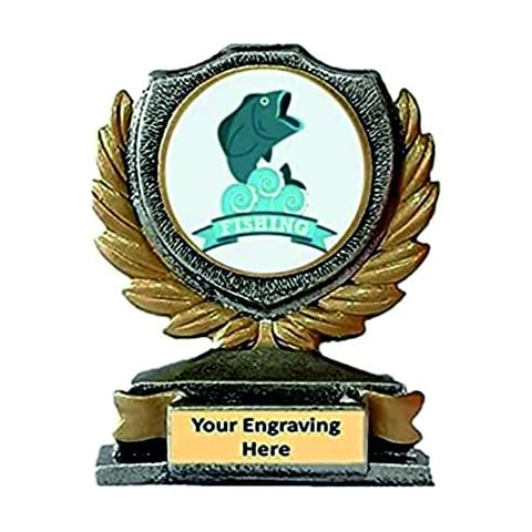 Fishing Antique silver gold Resin Trophy award 120mm,Free Engraving-4 Cover