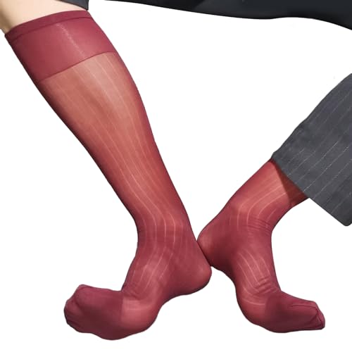Mens Sheer Business Dress Socks Long Over The Calf Dress or Work Socks Nylon Dress Socks Dress Socks Gifts,Nylon3