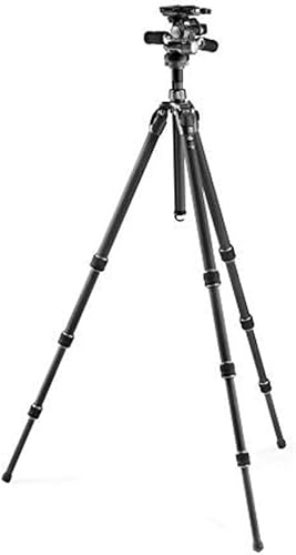 Gitzo Mountaineer Series 3, 3 Sections Carbon Fibre Tripod with Fluid Head, Professional Photography Tripod for DSLR, Reflex, Mirrorless Cameras,