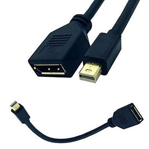 Ulyris DisplayPort延長ケーブル、Mini DPオス - DPメスアダプタ耐久性延長ケーブル 4K/60Hz対応、ミニディスプレイポート オス - メス延長リード(30CM)