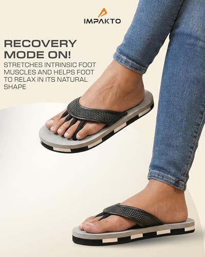 Image of Impakto 5 Finger Slippers for Men | Lightweight & Flexible Flip Flop | Toe-Alignment & Quick Drying | Skid-Resistant & Comfortable Bouncy Sole | Summer Chappal for Indoor & Outdoor