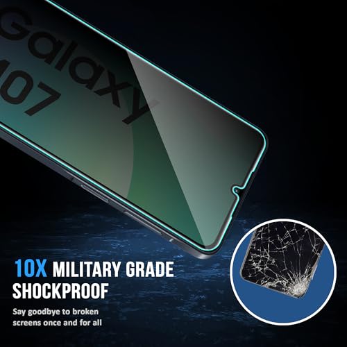 Image of FIRST MART Privacy Tempered Glass for Samsung Galaxy M07, Samsung F70E & M17E with Cable Guard & Installation Kit | Anti-Spy 9H Screen Protector, Edge-to-Edge, Case-Friendly | Black