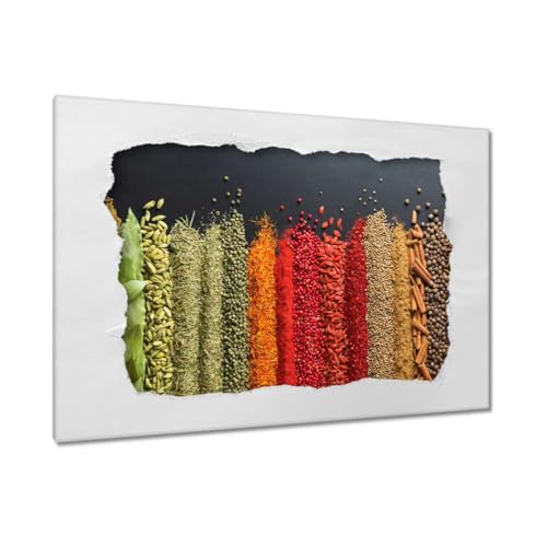 Peinture imprimée sur toile d'épices colorées tableau déco mural 120 x 80 cm