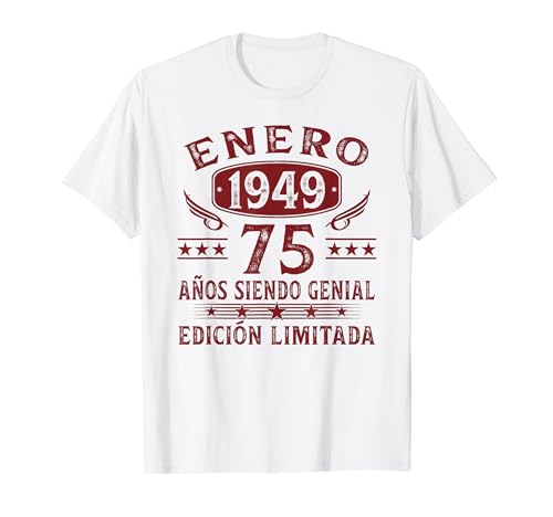 Vintage 1949 75 Años Cumpleaños Hombre Regalos Enero 1949 Camiseta
