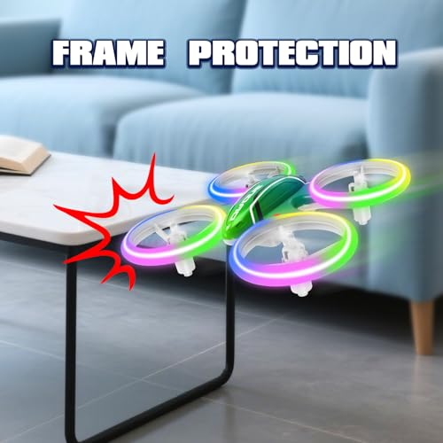 Drones for Kids and Beginners Mini RC Drone Quadcopter,Headless Mode,360° Flips,3 Speed ModesBlue & Green Lights, Propeller Protection,Indoor Outdoor Mini Quadcopter Toy Birthday Gift for Boys Girls - Image 4