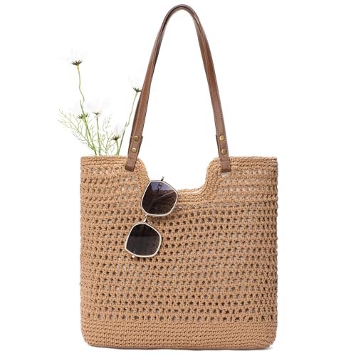 Bolso Tote de Playa Tejido para Mujer miniatura 1