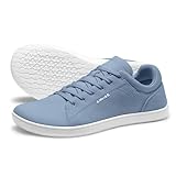 AIRHAS Womens Minimalist Barefoot Shoes Zero Drop Wide Toe Box Shoes Lightweight Casual Fashion Sneakers for Women(Light Blue,8.5)