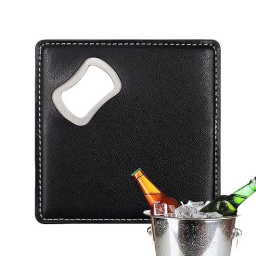 Abrelatas para cocina, abrelatas de mano, posavasos cuadrados de acero inoxidable, abridor de tarros y botellas multifuncional, abrelatas multifunción para el hogar