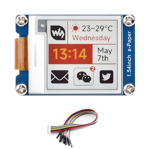 Image of 1.54inch e-Paper Display (G) - 200x200 Red /Yellow /Black /White e-Ink Screen with SPI Interface, Ultra-Low Power Consumption, Wide Viewing Angle for Raspberry Pi, Arduino, Jetson Nano