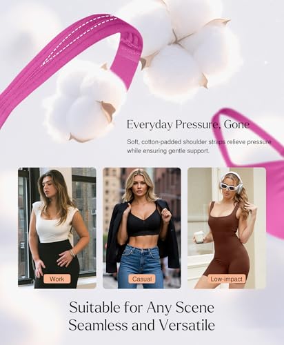 Image of Popilush Wireless Bras for Women Seamless Supportive Bra Full Coverage Comfortable Bralettes with Wide Strap