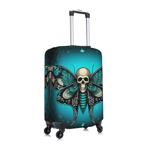 Goth Moth Dead Skull Moon Zipper Travel Luggage Suitcase Protector Baggage Protector Anti-Theft Luggage Case Waterproof Protective Cover Fits 19-32 inch Suitcase3