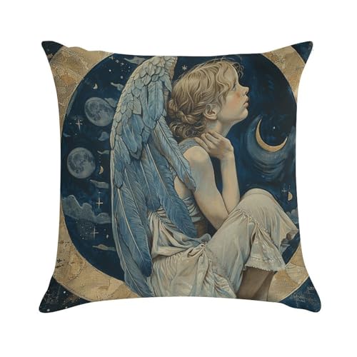 Fundas de cojín con diseño de ángel de felpa bohemia para sofá 2