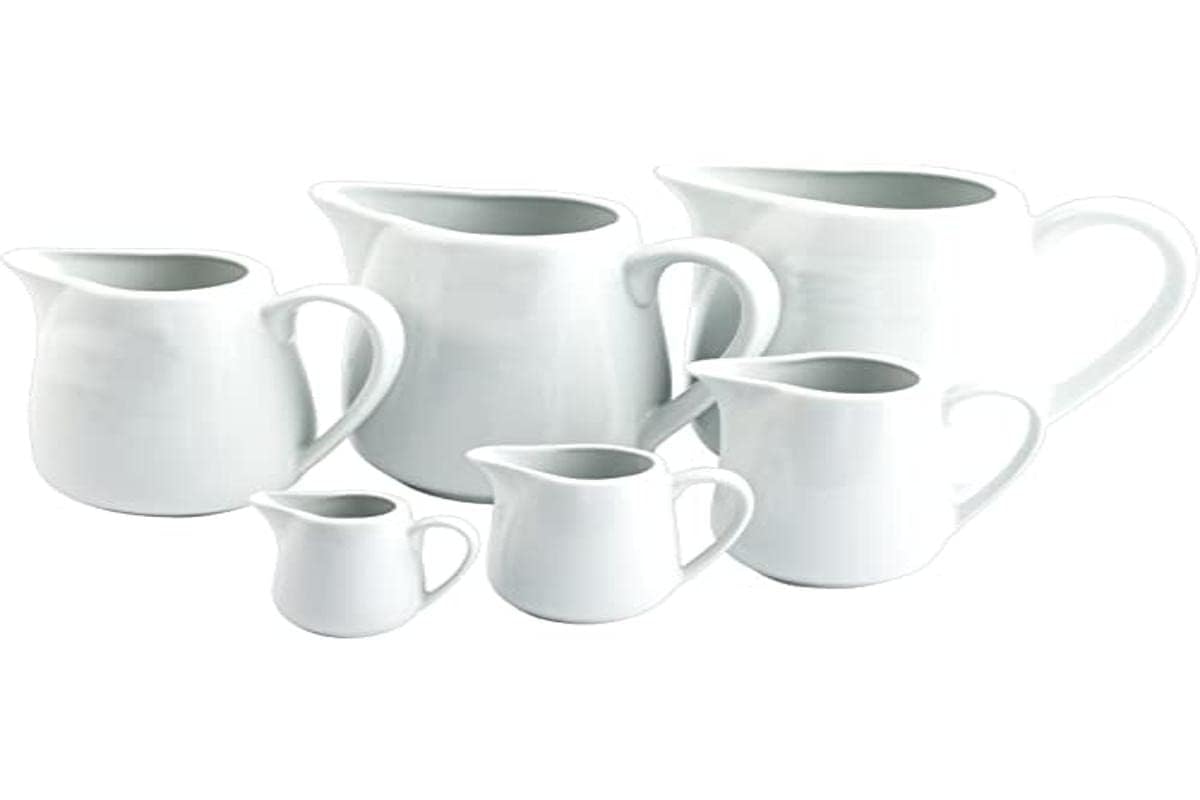 HOTELWARE Ariston Milchkännchen für Hälfte Tasse, 50 ml, Porzellan, Weiß, 8 x 4 x 6 cm