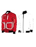 SCREENSHOT-S51053 Hip-Hop Urban Fashion Bomber Jacket - Outdoor Lightweight Streetwear Reversible Reflective Multipockets Zip Up Top-Red/Silver-Large