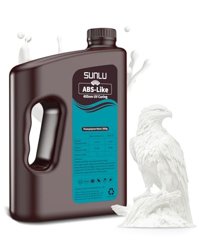 Image of SUNLU 3000G ABS-Like 3D Printer Resin, 405nm UV Curing Photopolymer Rapid 3D Resin for 2K 4K 6K 8K LCD /DLP /SLA 3D Printers, Non-Brittle & High Precision & Low Shrinkage, White 3KG