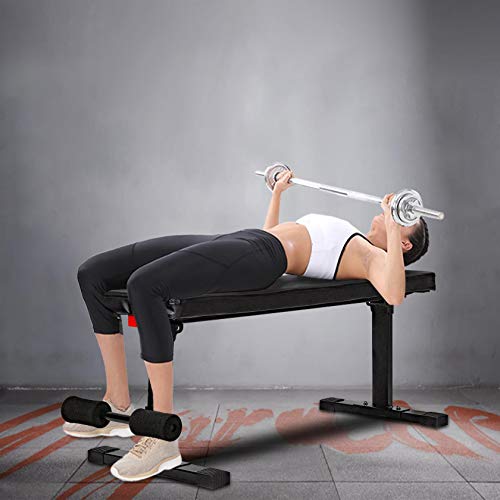 【3-7 Days Delivery】Flat Utility 600Lbs Foldable Capacity Weight Bench, 45'' Flat Bench Workout Utility Bench Capacity Sit Up Bench Weight Training and Abdominal Training Folding Bench Price Cut $8 (A)