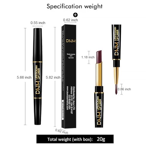 Evpct 1Pcs Dark Wine Red Lip Liner And Lipstick Set Kit For Women Dnm Matte Lips Kit With Lip Liner Lip Stains Long Lasting Waterproof 24 Hour Lipstick And Lip Liners Combo Lipliners Pencil Set 09# thumb #5