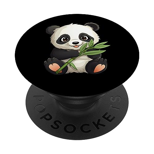 Kawaii Lindo Anime Oso Panda Comer Bambú Otaku Japonés PopSockets PopGrip Intercambiable
