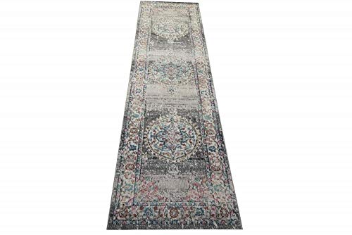 CARPETIA Teppich Outdoor Orientteppich Wohnzimmerteppich Ornamente in grau Größe 160 cm Rund – Bild 5