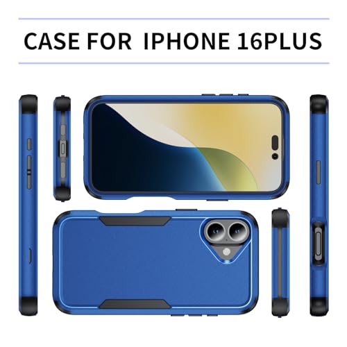 Image of Cubix Full Body Armor Cover for iPhone 16 Plus Pouch Hard PC + Soft TPU 3-Layer Military Grade Back Case (Navy)