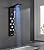 MENATT Rainfall Waterfall Shower Panel Black with LED Lights (No Battery Needed), 5 in 1 Shower Panel Tower System with 6 Massage Body Jets and Hand Sprayer Head