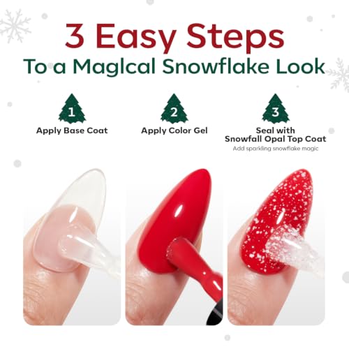 Image of modelones Glitter Gel Top Coat Snowflake Clear No Wipe Glossy Finish 15ML