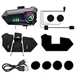 Tiardey Motorcycle Intercom Helmet Bluetooth Headset Voice Assistant Support Double Noise Cancellation High Definition Calling Listening Music and Navigating at the Same time