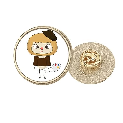Broche ronde en métal doré pour valoriser le style d'un artiste M