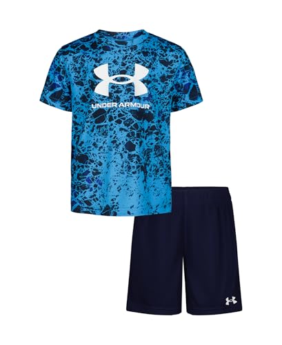 Image of Under Armour Boys' 2-piece Short Sleeve Graphic T-Shirt and Shorts Set, Lightweight & Breathable